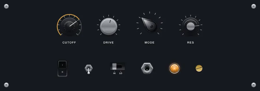 The key light sweeping a full turn around knobs, screws and switches, every highlight and shadow moving together