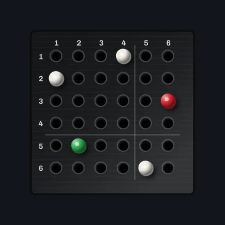fp-pin-matrix: Colour-coded patch pins on a matrix panel