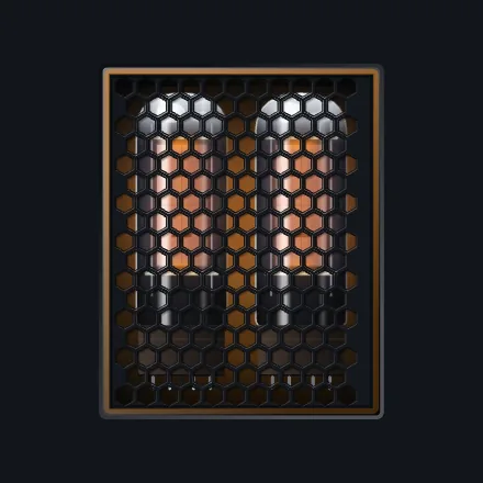 fp-tube-window: Valves glowing through a grille onto the panel